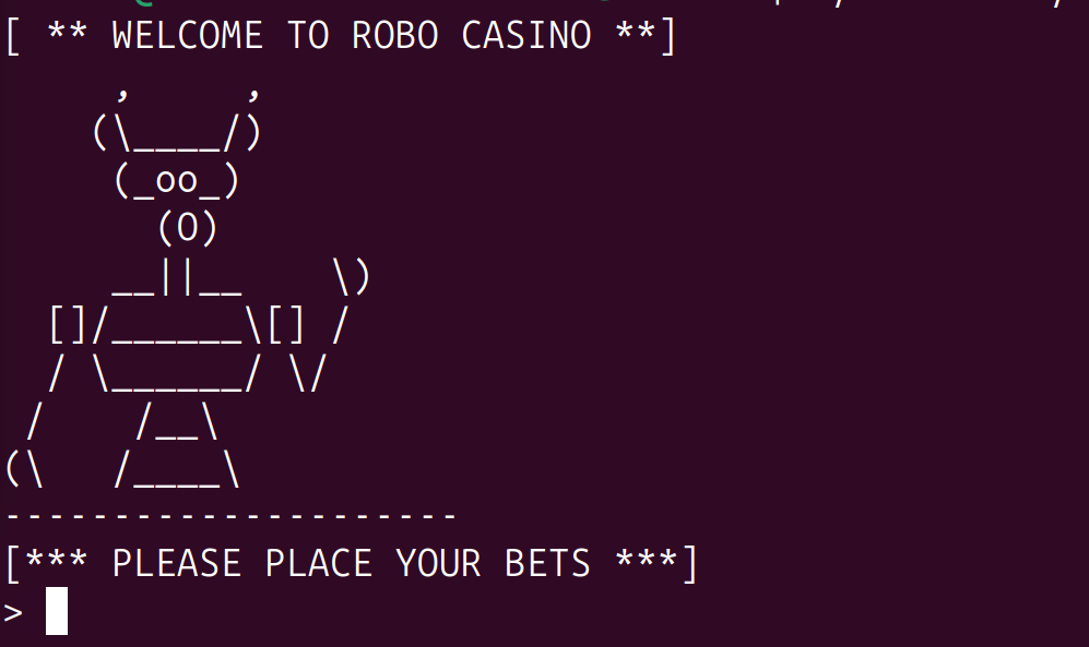 casino game interface