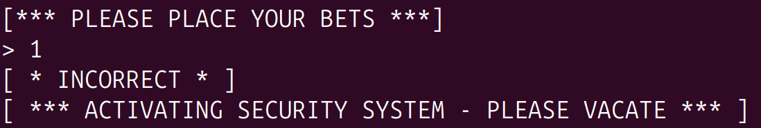 casino game interface lose